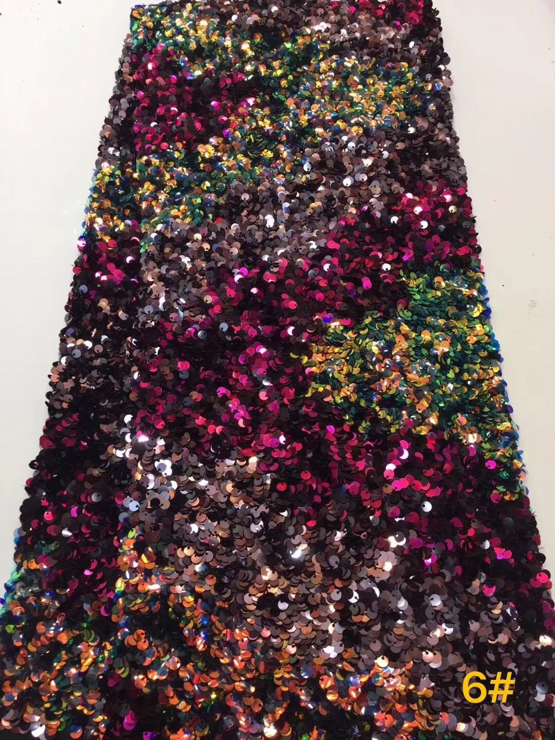 

Hot Sale french tulle lace fabrics embroidered Sequins High Quality African Net Lace multicolor Fabric For Womne dress