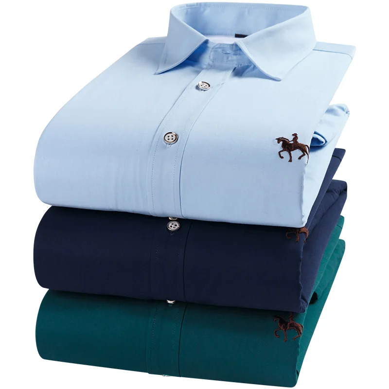 2019 зимняя теплая одноцветная Мужская брендовая качественная рубашка мужские