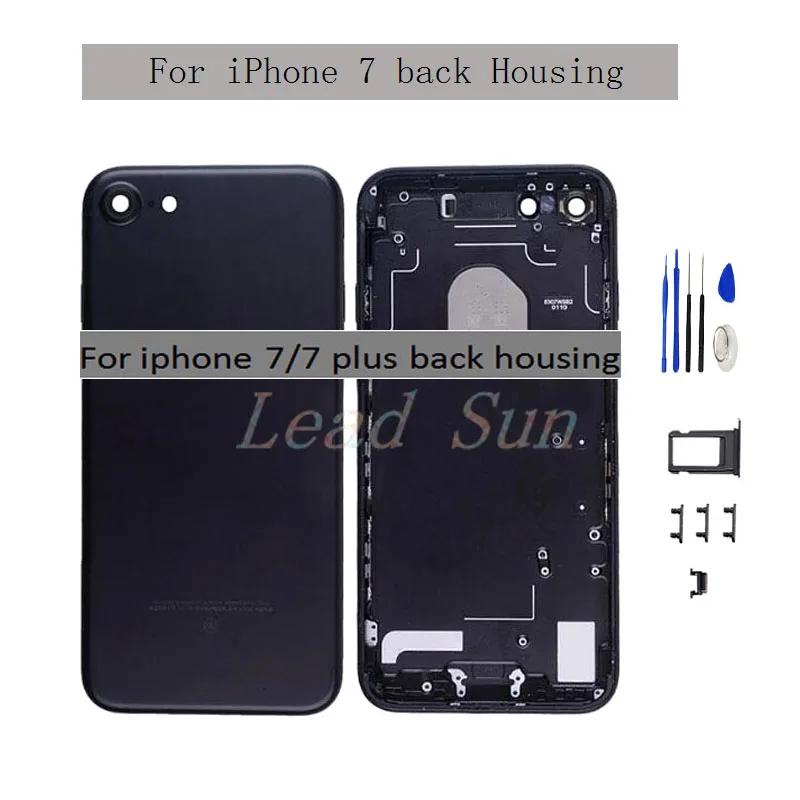 Задняя крышка для iphone 7 задняя крышка батарейного отсека задняя дверь Чехол средняя рамка Шасси+ Боковая сборка кнопок для iphone 7 PLUS
