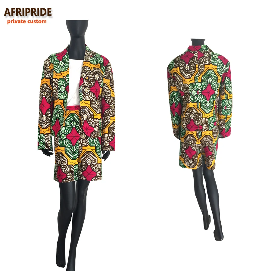 2020 Африканский женский костюм из двух частей AFRIPRIDE private custom coat + брюки до колена