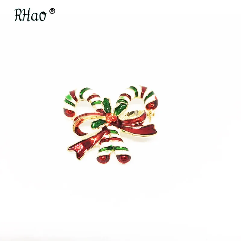RHao разноцветные эмалированные красные зеленые белые броши на костыль для женщин