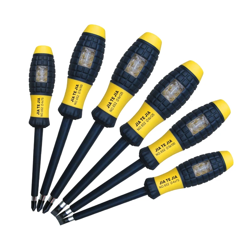 

4*75mm-6*125mm Insulated Screwdriver Phillips and Slotted Screw Driver Test Pencil CR-V Bolt Driver Screw-driving Tools 1pcs