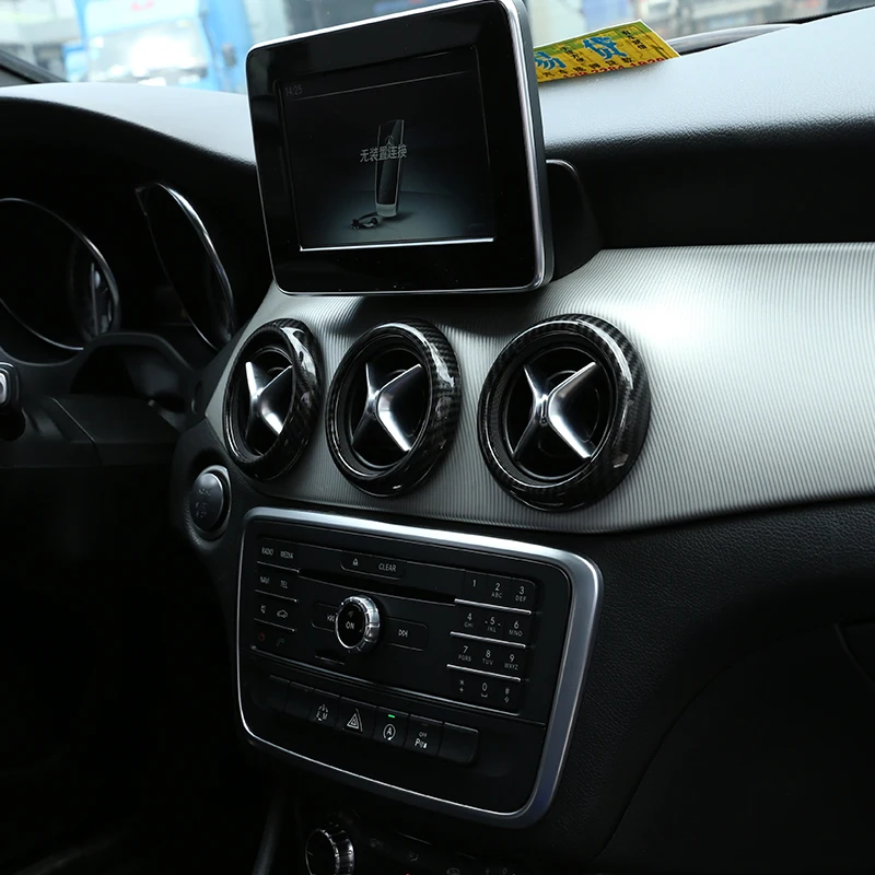 Для Mercedes benz CLA GLA A Class A180 W176 C117 GLA200 аксессуары из углеродного волокна ABS автомобильный Кондиционер Вентиляционное кольцо отделка 5 шт