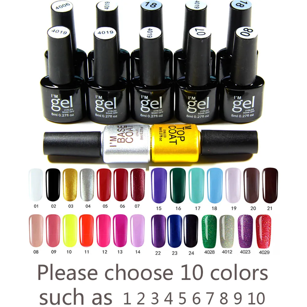 Набор для ногтей УФ светодиодный набор маникюра 10 цветов Гель лак педикюра