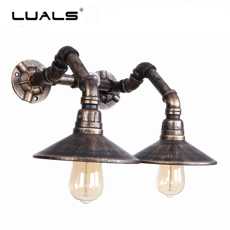 

Loft Vintage Wall Lights American Wall Lamp Iron Pipe Lamps Bar Cafe Edison Light Nordic LED luminaire Indoor Art Deco Lighting