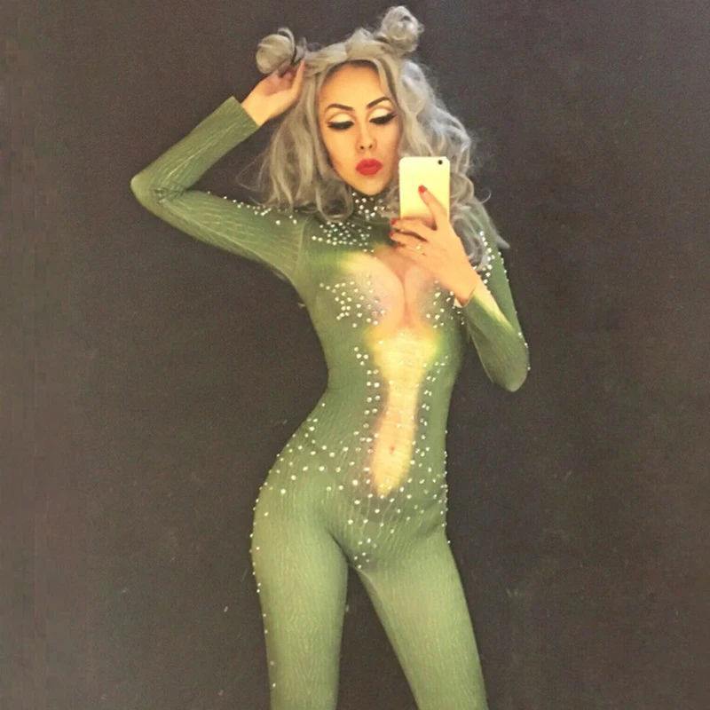 Новый сексуальный Модный Стразы крокодиловый ночной клуб бар певец DJ GOGO костюм