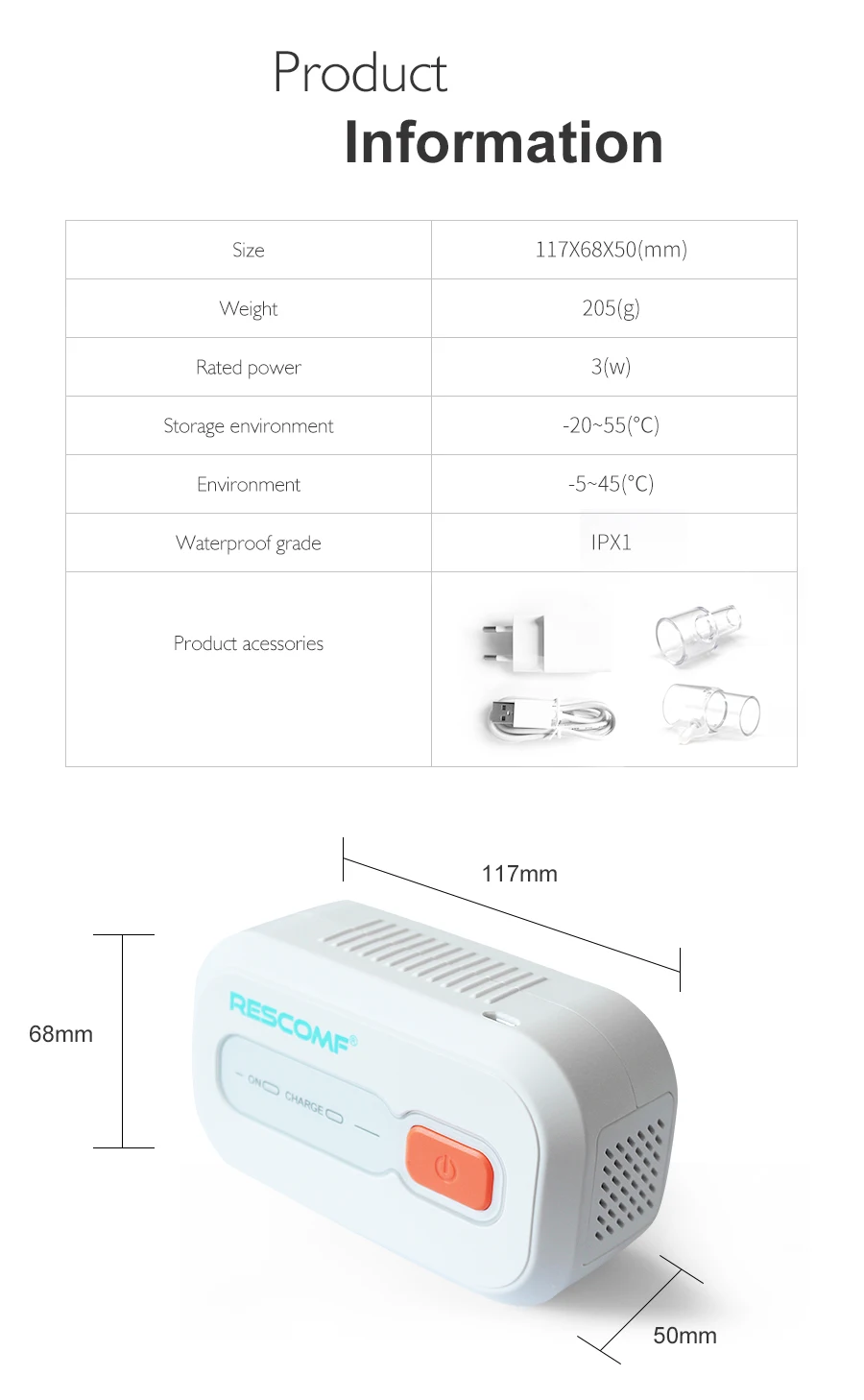 Мини CPAP дезинфицирующее средство для портативного воздуха трубка для сипап насадка маска резервуар для воды дыхательный аппарат с литиевой батареей