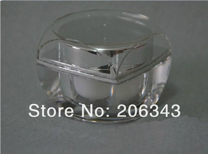 10g ACRYLIC SHINY silver cream bottle, cosmetic container, ,cream jar, Cosmetic Jar, Cosmetic Packaging