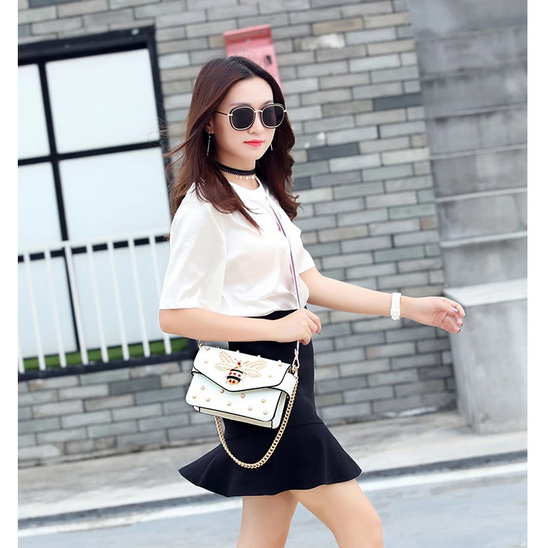 2018 модная женская сумка мессенджер с Пчелкой для девочек женские сумки через