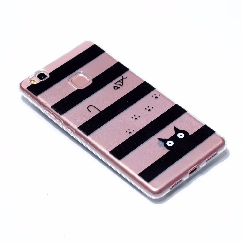 Для huawei P9 Lite крышка ультра тонкий мультфильм Мягкие TPU силиконовая задняя для