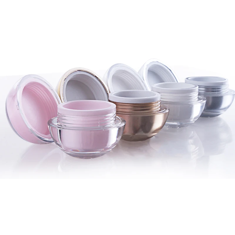 

10pcs 5 Grams High Quality Ball Shaped Acrylic Jar With Lid, 5g Sample Eye cream Lip Gloss Container