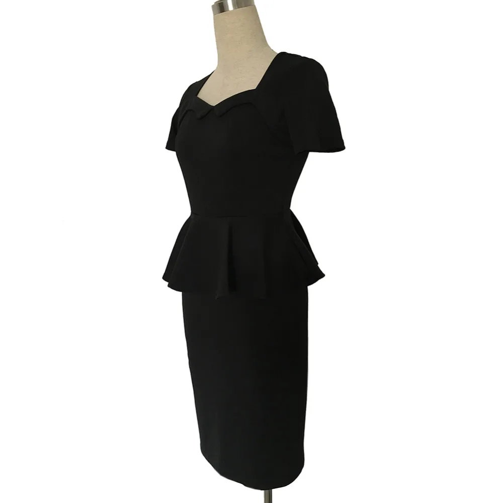 Женское платье карандаш Oxiuly винтажное до колена с рукавами фонариками|dress