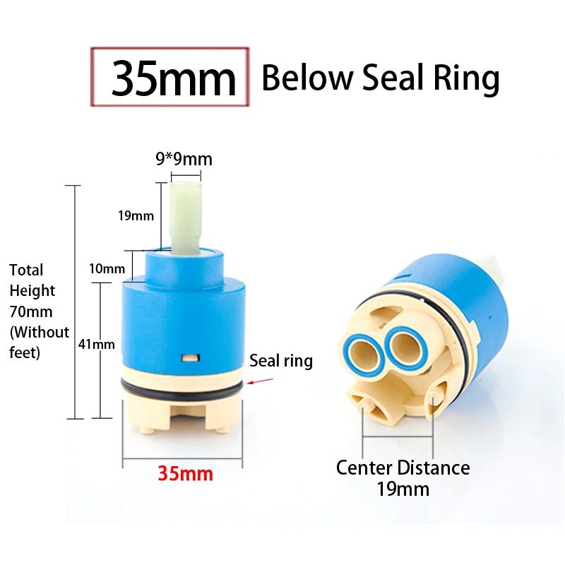 35mm Below Seal Ring Кран смесительный высокий Золотниковый клапан 35 мм/40 мм керамический картридж кран картридж смеситель для кухни ванна раковина смеситель для душа аксессуары - Цвет: 35mm Below Seal Ring