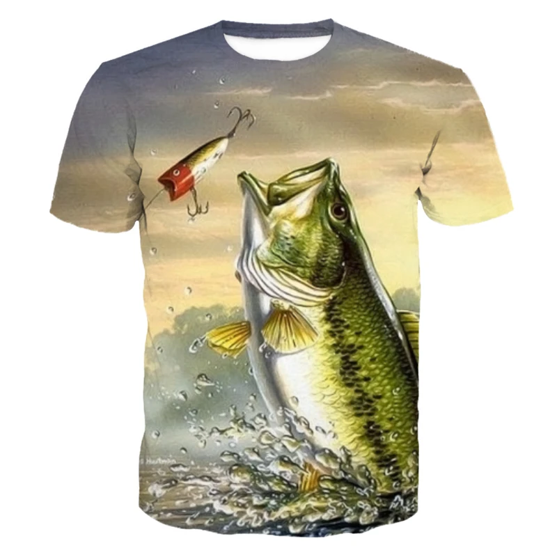 Крутая модная 3D Футболка с принтом рыбы уличные Веселые Топы И Футболки для