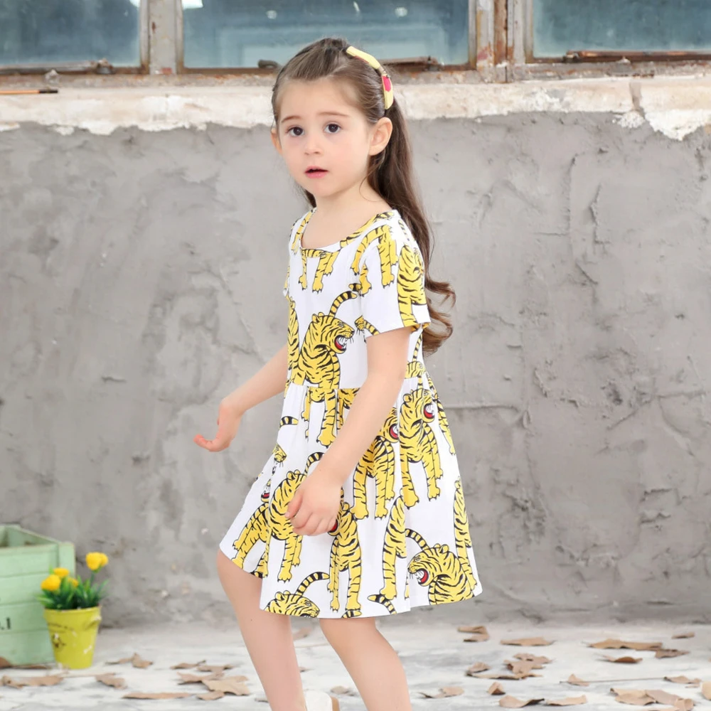 Платья с животными для маленьких девочек сезон лето коллекция 2020 года Детские