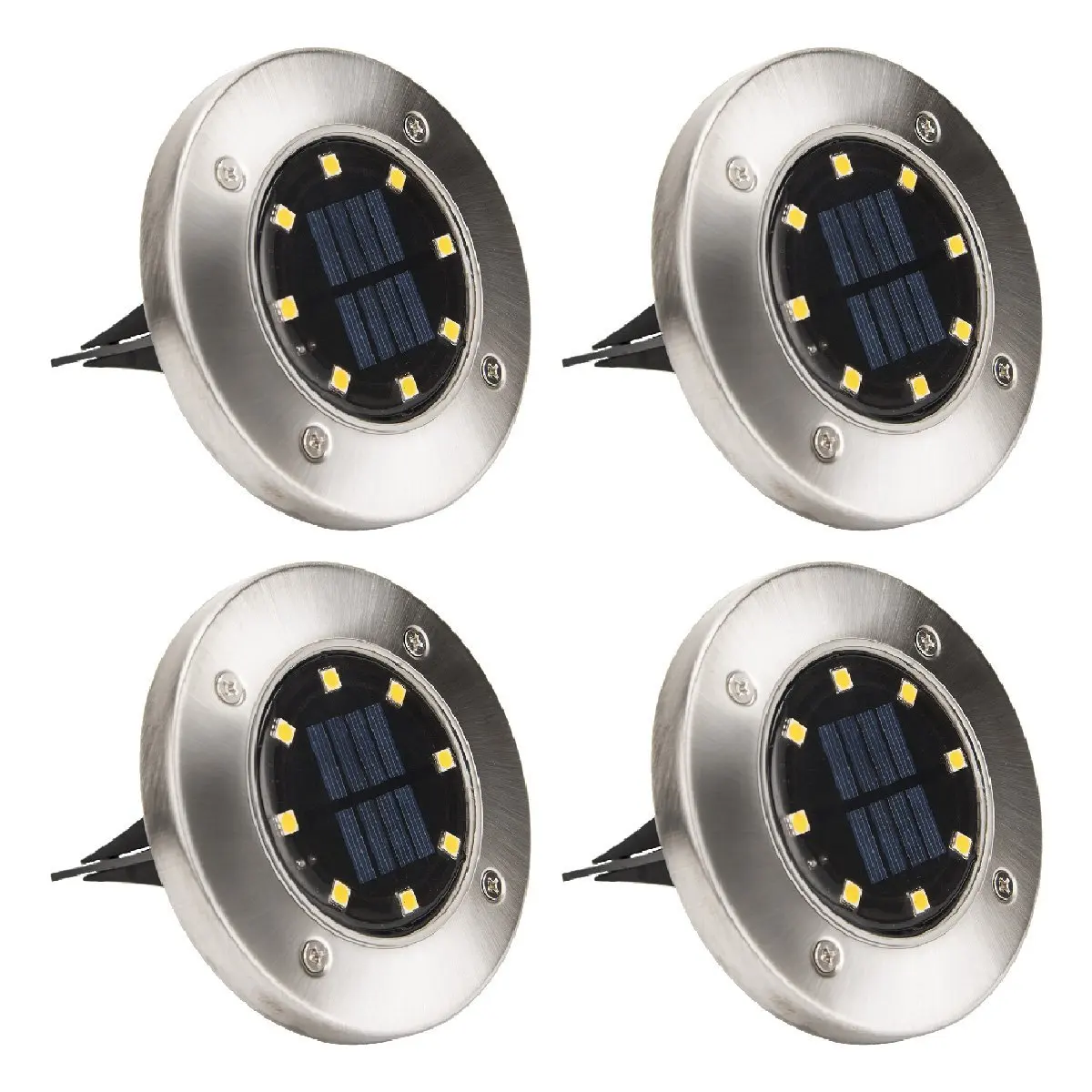4 шт. солнечный диск огни 8LED Солнечный Путь огни Открытый водонепроницаемый сад ландшафтное освещение для двора палуба газон патио
