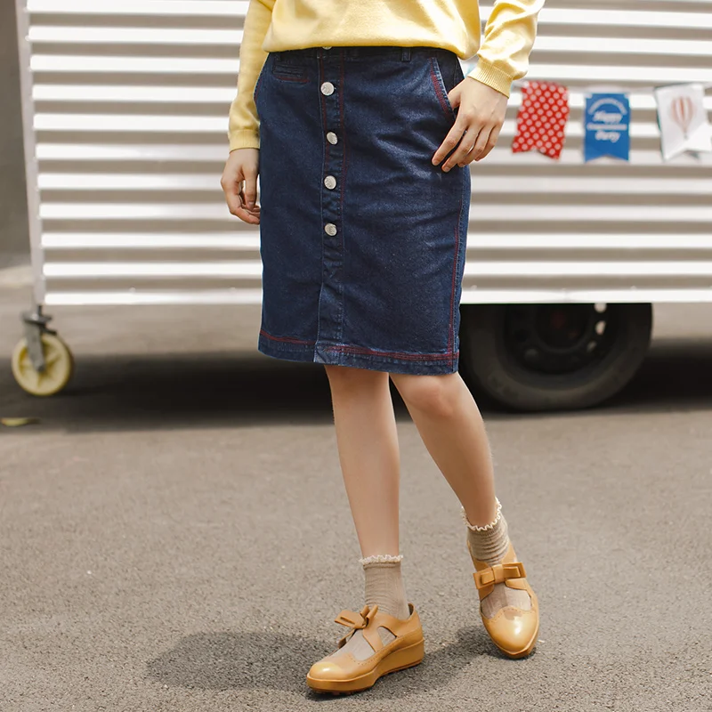 Женская Осенняя юбка INMAN НОВАЯ тонкая ковбойская облегающая на пуговицах|bust