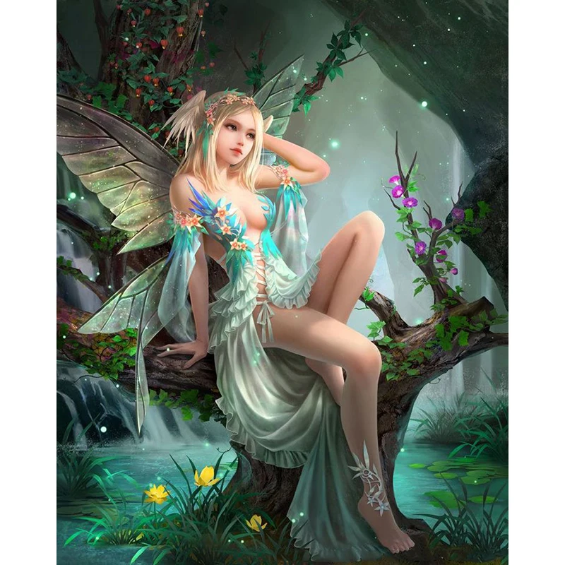 Алмазная картина сделай сам 5D квадратная круглая Бабочка фея 3D вышивка крестом