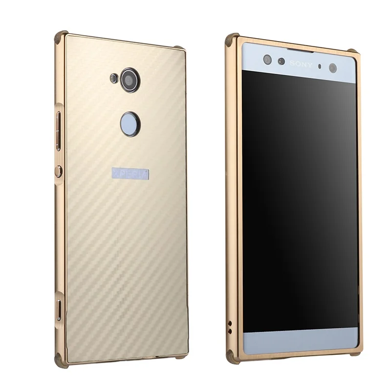 Case For Sony Xperia X Compact XA1 Ultra Plus XA2 L2 case fundas Cover Carbon Fiber Metal 2 in 1 Shock Proof Hard kimTHmall | Мобильные