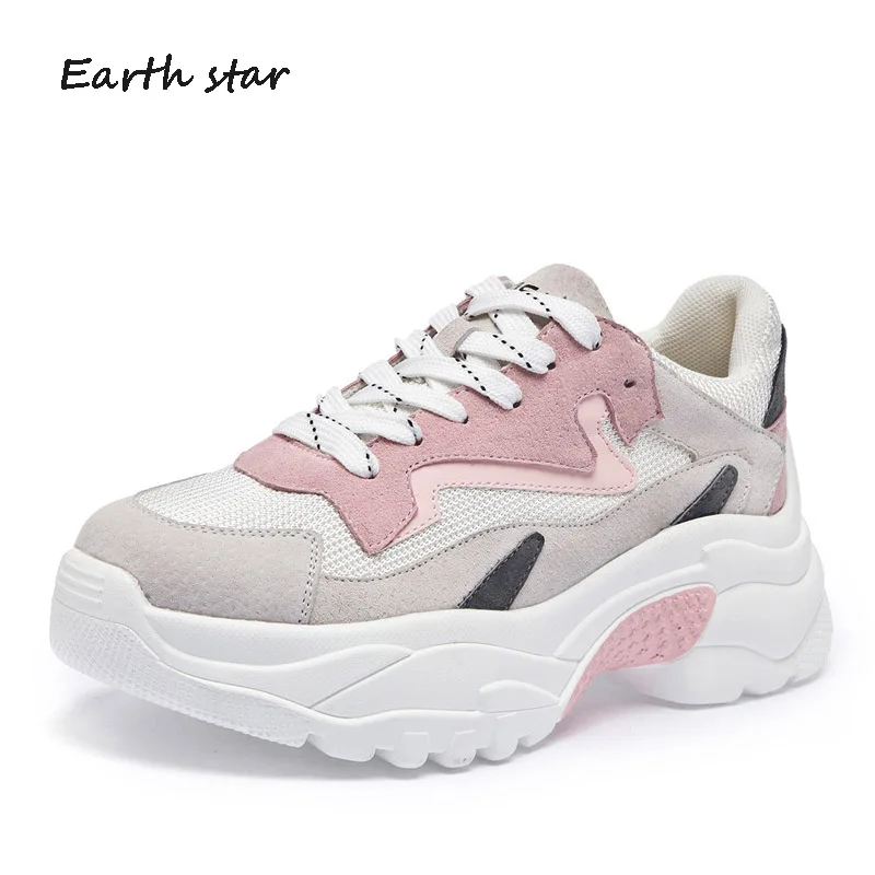 Обувь на платформе со звездами земли Женские модные брендовые кроссовки chaussure