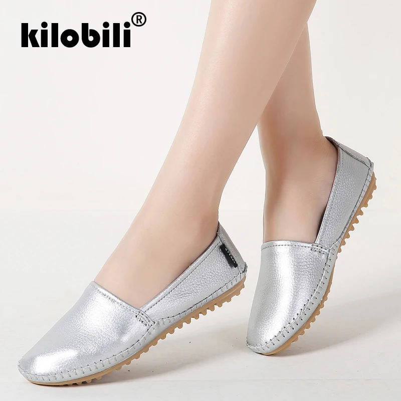 Kilobili/2018 г. осенние женские туфли на плоской подошве женская обувь из натуральной