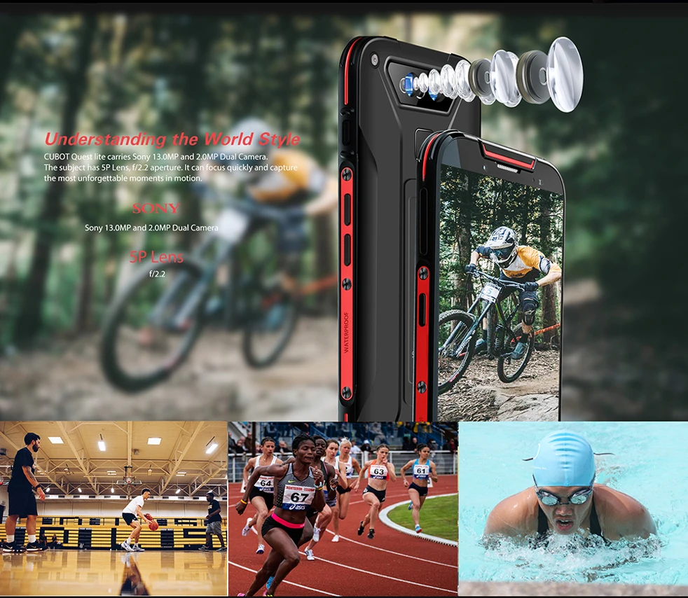 Cubot Quest Lite спортивный прочный телефон IP68 MT6761 5," 3 ГБ+ 32 ГБ 3000 мАч Android 9,0 пирог 4G LTE двойная камера 13 МП type-C Face ID