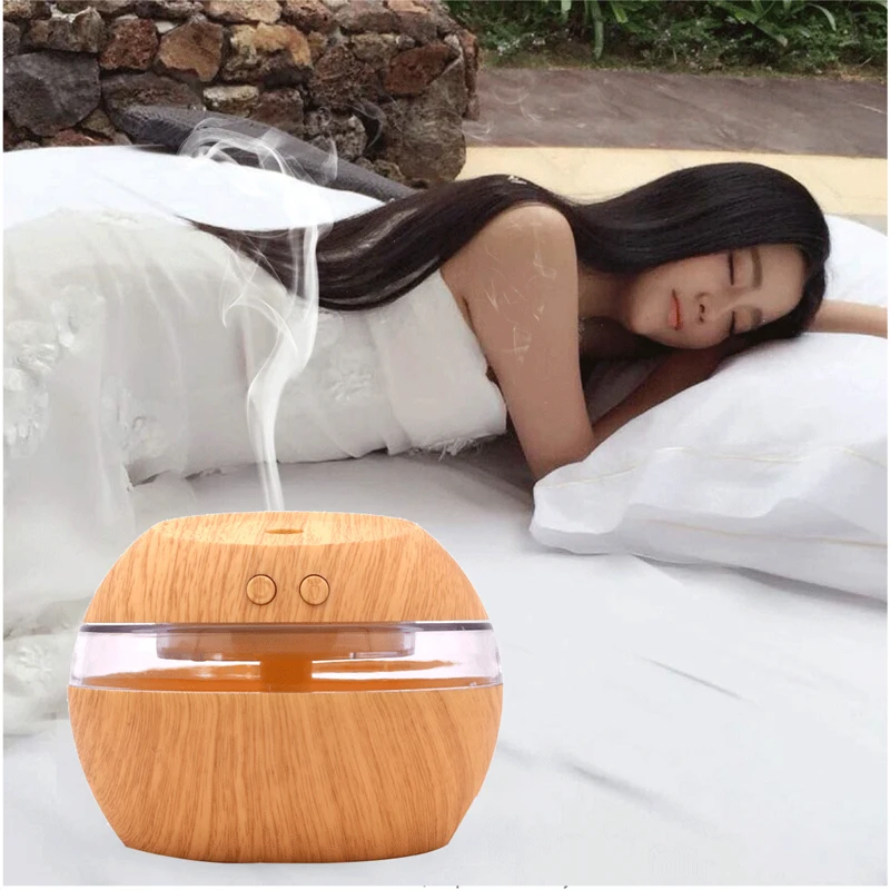 Увлажнитель воздуха 300 мл арома диффузор эфирного масла древесное зерно