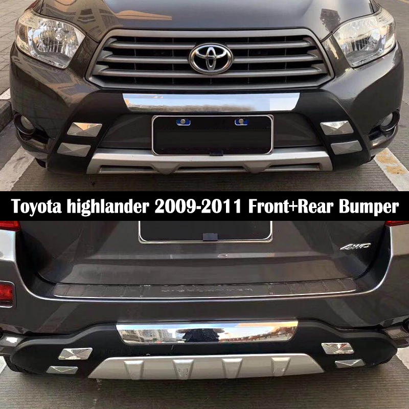 Подходит для Toyota highlander 2009 2010 2011 передний+ задний бампер диффузор бамперы для губ защитная накладка ABS хромированная