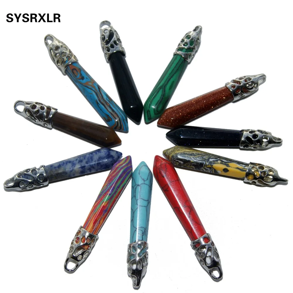 Бисер из натурального камня длинная шестиугольная призма целительная точка