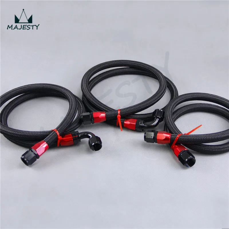

AN10 STEEL/NYLON BRAIDED 1.2m + 1.4m +1.6M OIL LINE with adapter for oil cooler