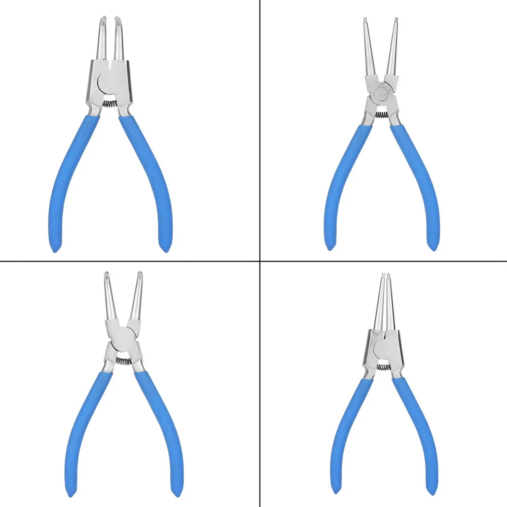 

4PCS/Lot Internal Professional External Straight Bent Circlip Snap Ring Pliers Tools Accessory Set 7inch