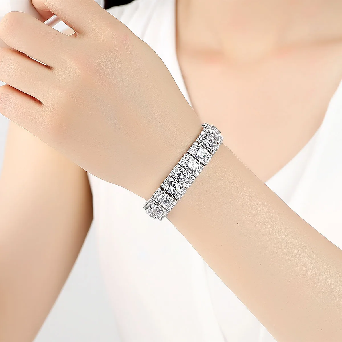 VOGUESS Европейский Дизайн Большой AAA кубический циркон кристально белый камень