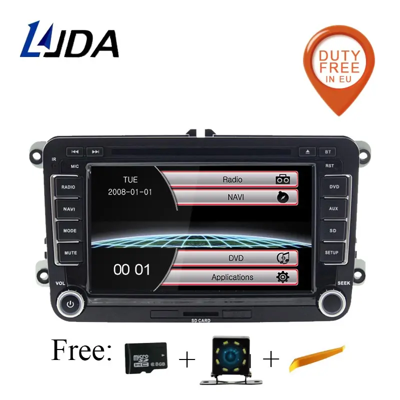LJDA 2 Din 7 дюймов dvd плеер автомобиля для VW Golf 6 Гольф 5 пассат б6 б7 CC SEAT leon tiguan Skoda Octavia