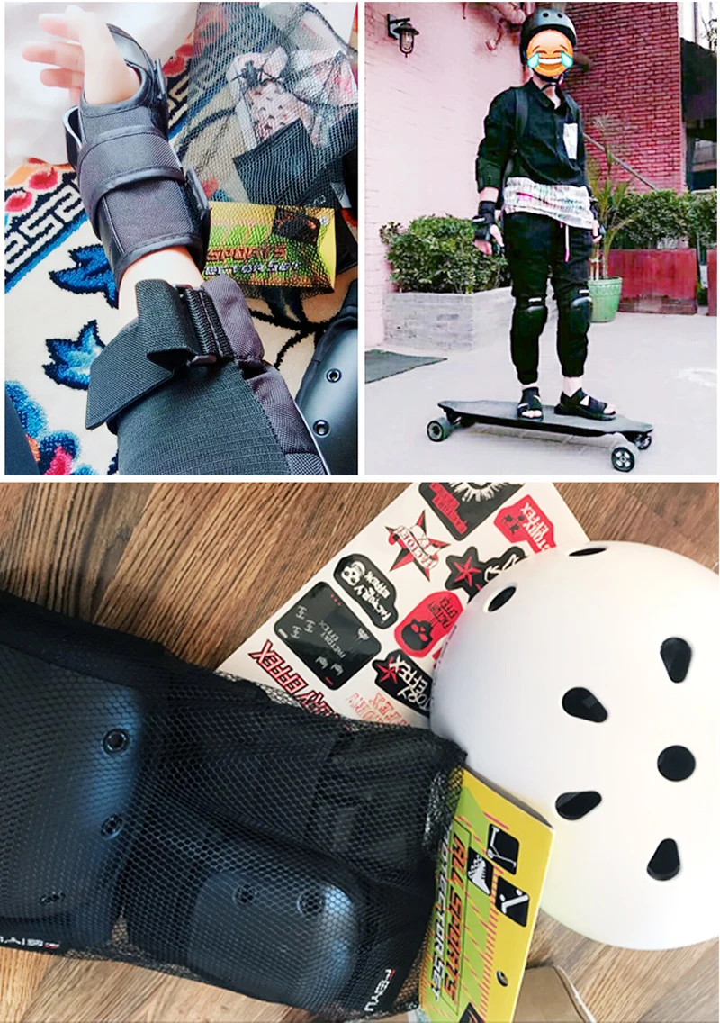 Protective Gear Set Skating Helmet Knee Pads Elbow Pads Wrist Protector for Kids Adults Cycling Roller Skating Rock Climbing