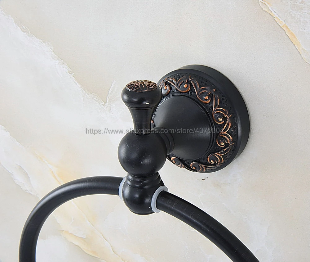 Oil Rubbed Bronze Round Style Wall-Mounted Towels Ring Holder Hanger Bathroom Towel Bar Nba457 | Обустройство дома