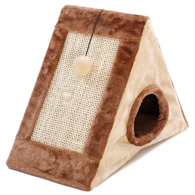 Collapsible Pet Cat House Warm Soft Bed Cute Sandwich Shape Cave Furniture with Scratch Board For Cats | Дом и сад