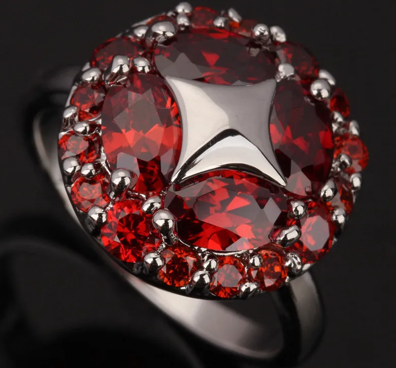 Кольцо с удивительной звездой Серебряное украшение для вечерние Размер 6 / 7 8 9 S0573