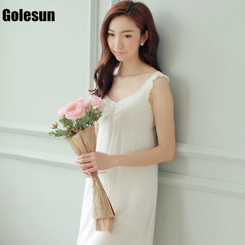 

2018 Women court wind sweet sling sleeveless nightgown.Women's sleep shirts Vestidos