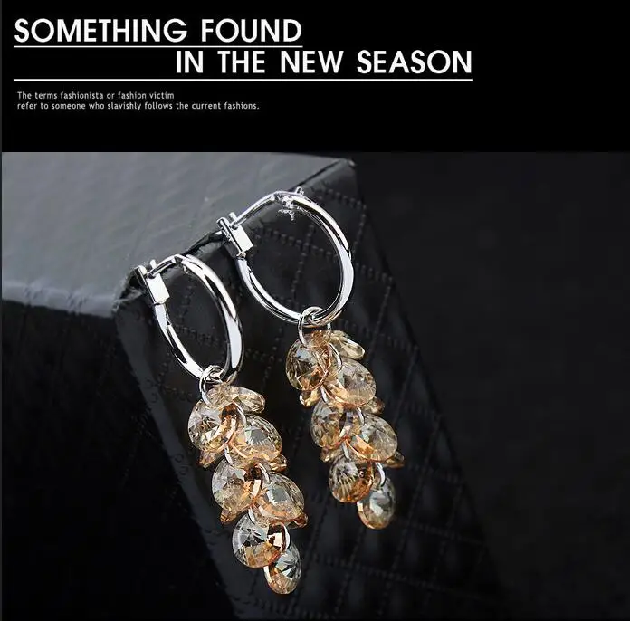 Labekaka Подлинная кристалл от Swarovski красивые махровые Подвески Подвеска мотаться женские серьги-подвески ювелирные украшения
