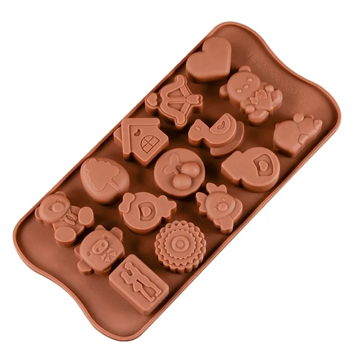 21x10.5x1.7 CM SJ шоколадная форма животное Медведь Кролик Утка противень для выпечки Кондитерские украшения конфеты торт силиконовые формы для выпечки инструменты для кухни - Цвет: 21x10.5x1.7 CM