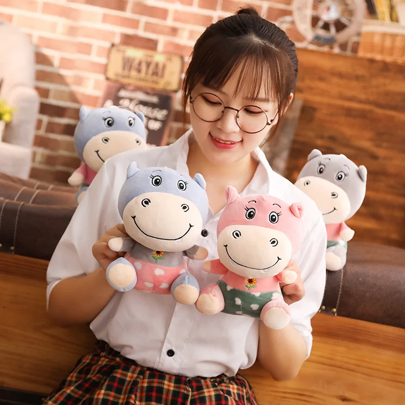 20cm Kawaii Hippo Plush Toy Soft Hippopotamus Stuffed Cartoon Animal Doll Car Bedroom Decoration Pendant Kids Birthday Gift | Игрушки и