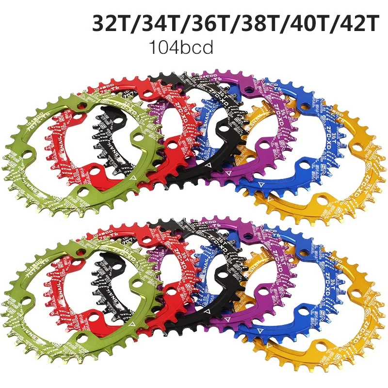Велосипедная Звездочка 104 BCD 32/34/36/38 T/40 T/42 T круговой MTB велосипед шатунная пластина велосипед для горного велосипеда звездочка цепной передачи