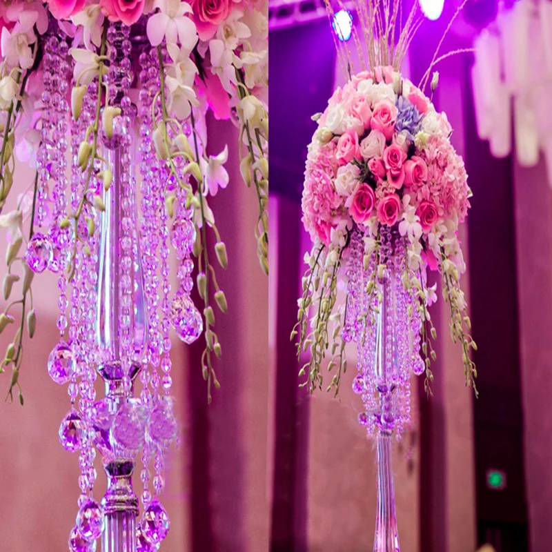 

Wedding Crystal Flower Stand Flower Holders 68cm Tall