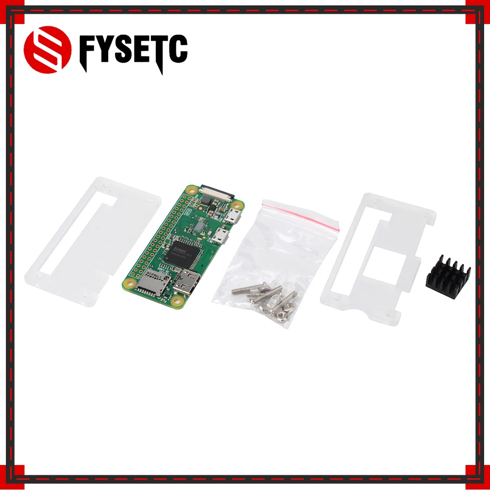 Raspberry Pi Zero W Case Acrylic + Black Aluminum Heat Sink Transparent Box compatible for V 1.3 Board | Компьютеры и офис