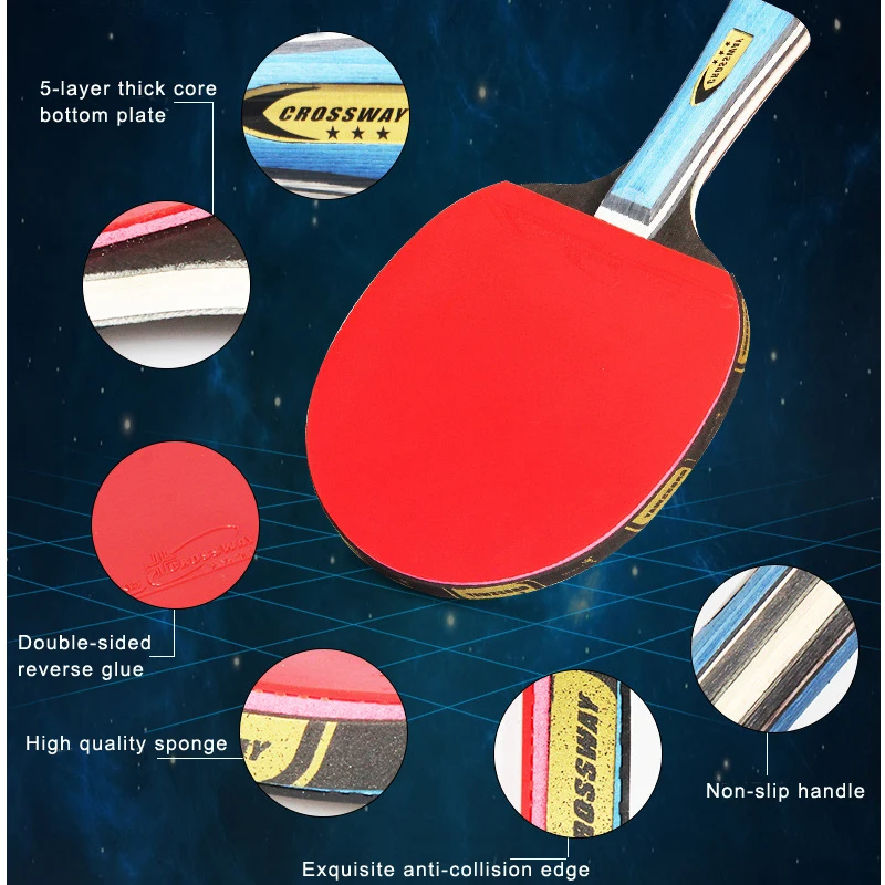 Ракетка для настольного тенниса 2 шт. легкая резиновая ракетка пинг-понга с