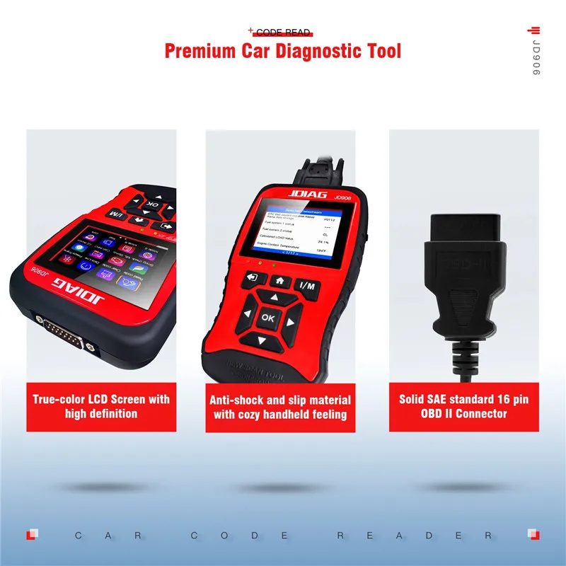 Многофункциональный инструмент сканирования OBD/EOBD JD906 автомобильный считыватель кодов jdiag jd906 автоматический диагностический инструмент JD906 тестер батареи