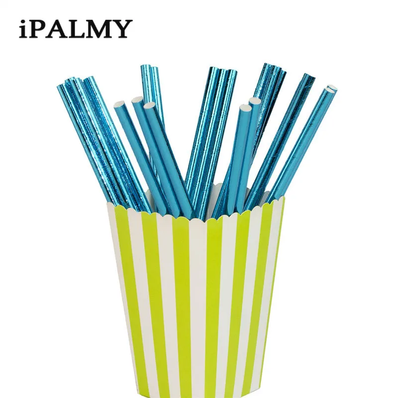 200 шт. металлическая Золотая фольга бумажные соломинки серебряная соломенная