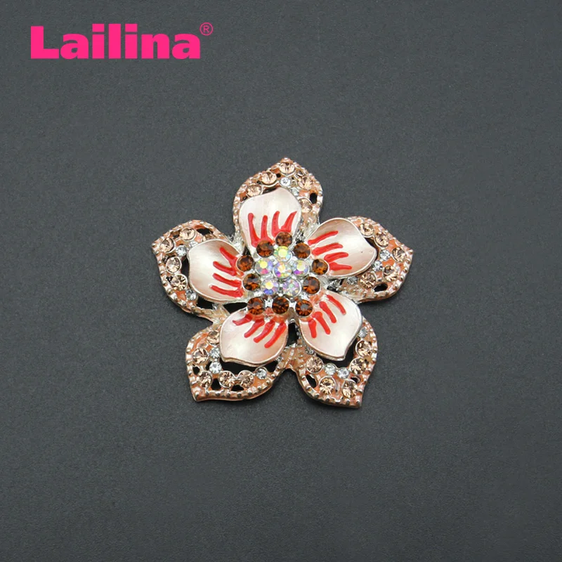 

20pcs/lot Rhinestone Crystal Hawaiian Flower Brooch For Party