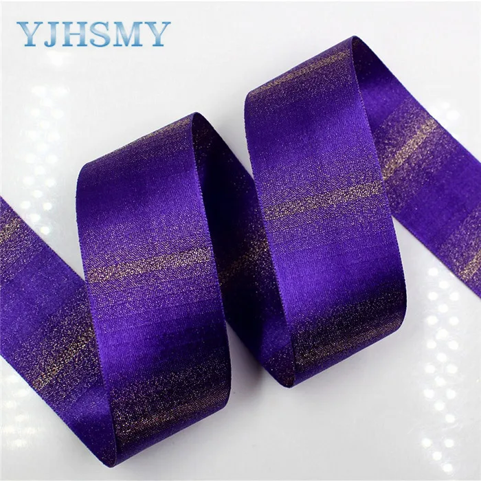 YJHSMY 1712282, 38 мм, 10 ярдов, Золотая проволока, двухсторонняя одноцветная лента, печатная лента, свадебные аксессуары, сделай сам материал - Цвет: 6