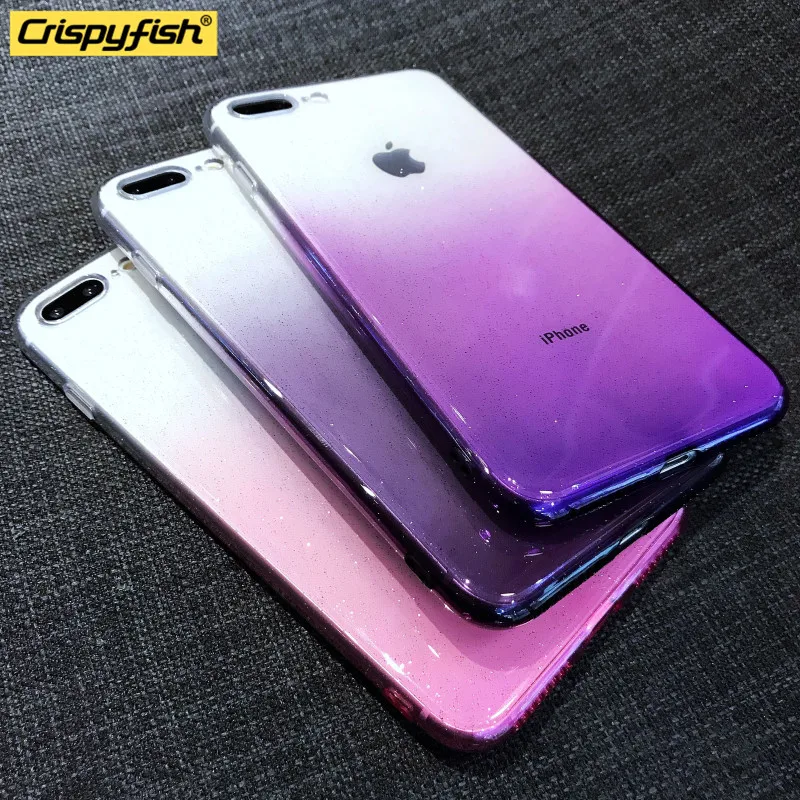 Блестящий Прозрачный мягкий силиконовый чехол из ТПУ для iPhone 7, 8 Plus, X, XR, XS MAX, Ультратонкий Прозрачный чехол для 6, 6s